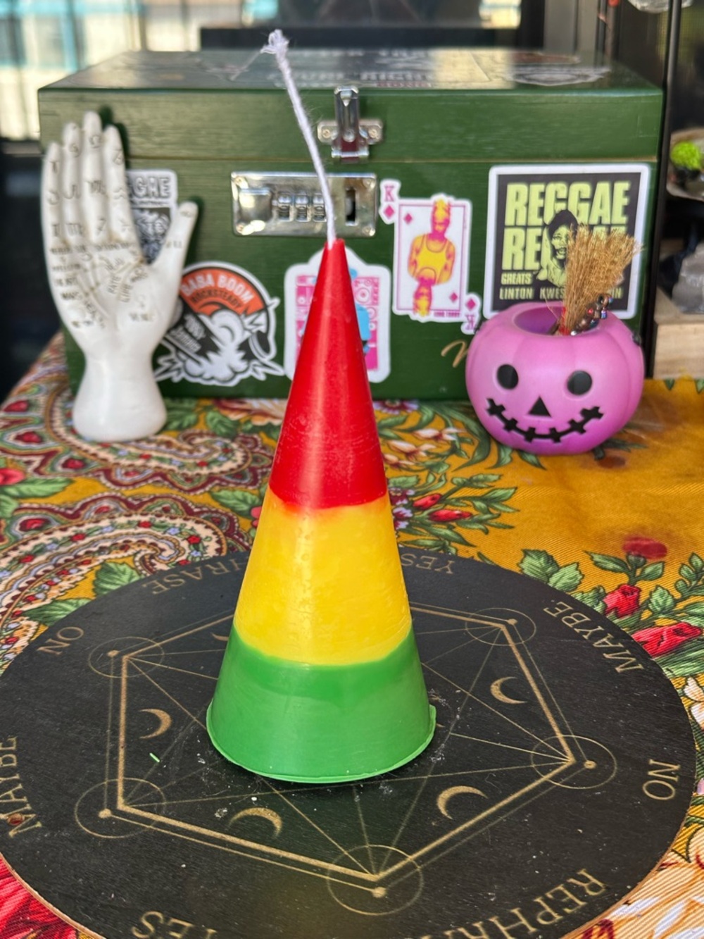 Rasta Wizard Hat Candle